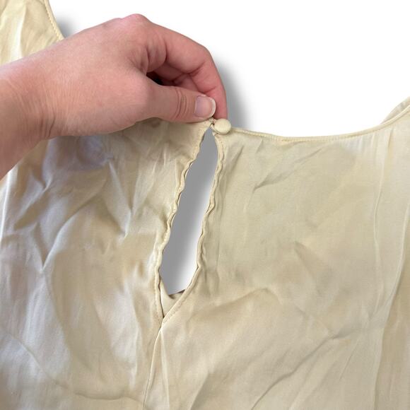 Ann Taylor Women’s Silk Blend Cowl Neck Blouse Size 6 Beige Champagne Sleeveless - Picture 6 of 8